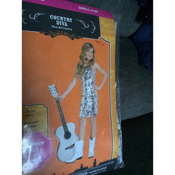 Country Diva Girls Sequin Dress Costume Small 4-6X Taylor Swift NEW Swiftie - Picture 3 of 6